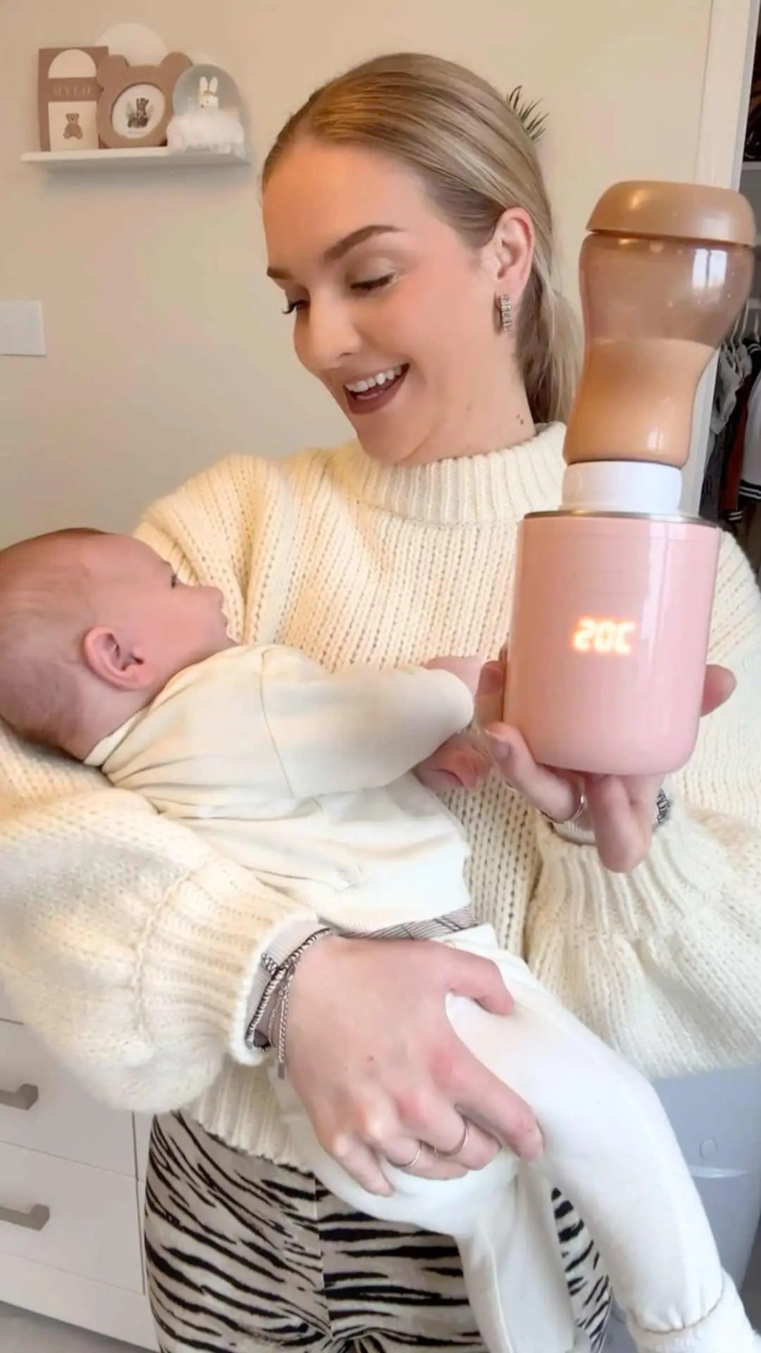 Draagbare Babyflesverwarmer PRO MAX – Roze